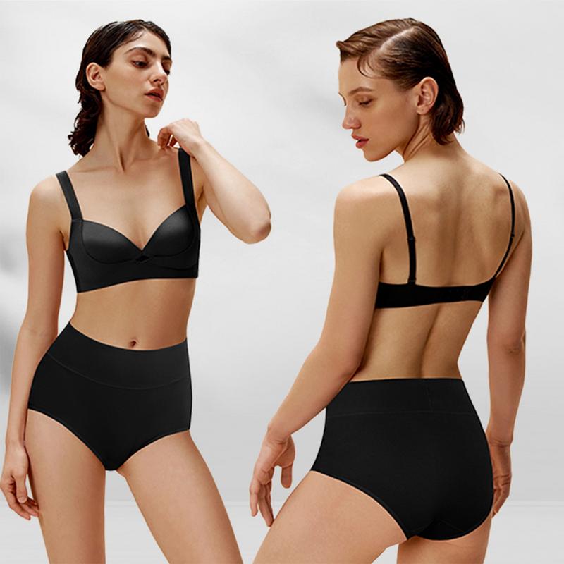 LEVAO Women's High Waist Cotton Underwear Soft Comfy Brief Stretch Ladies Full Coverage Black Panties 5 Pack S-XXL