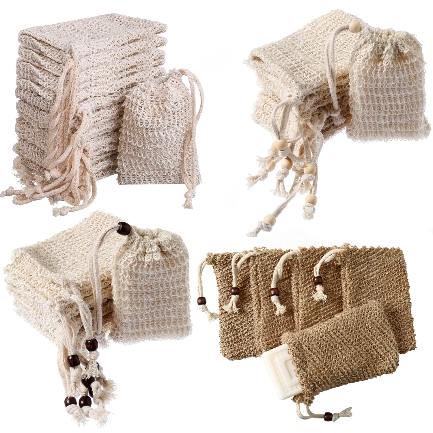 3 Pack Hanging Soap Foaming Net Bags, Handmade Soap Bubble Mesh Pouches for Bathroom, Reusable Hanging Soap Saver Bag, Practical Household Bath Accessory to Create Rich Foam for Shower, Laundry & Daily Bathroom Storage