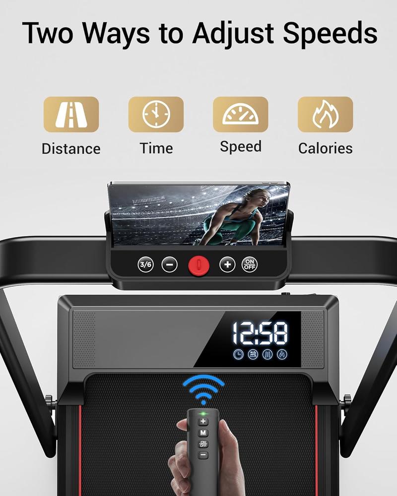 3-in-1 Portable Under Desk Treadmill, 17% Incline Walking Pad Treadmills for Home and Office, Folding Treadmill with 2.5 HP Quiet Brushless, 300 LBS Capacity