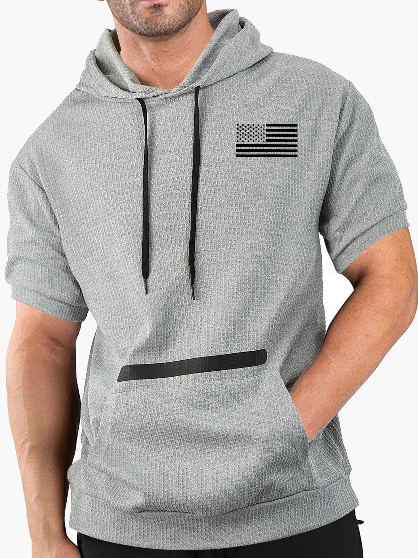 Men's Regular Fit Hoodie Tee, Casual Comfy Hooded Short Sleeve T-Shirt for Summer, Fashion Menswear Men's Top for Daily Wear
