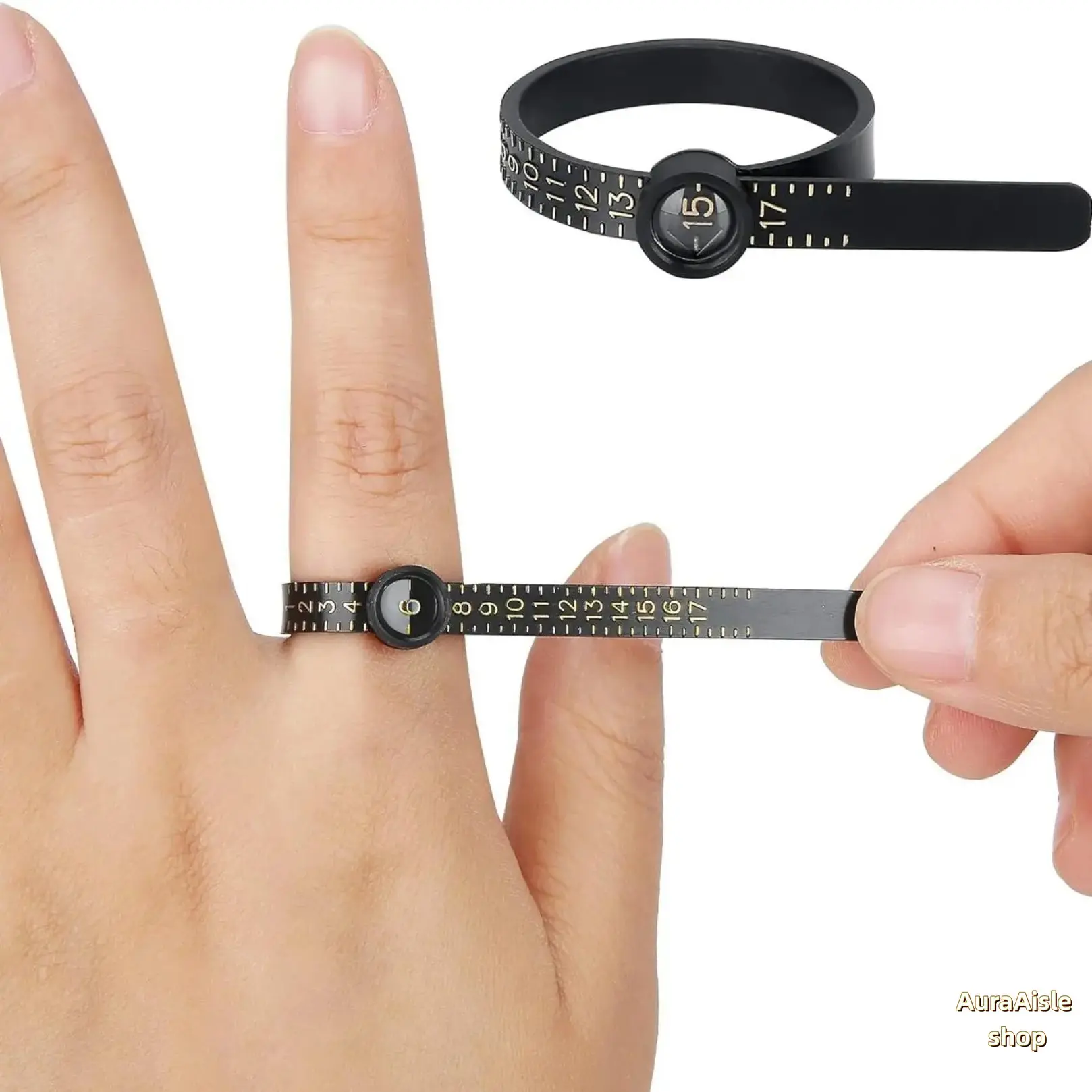 Ring Size Measuring Tool | Reusable Finger Gauge With Magnifying Lens, Portable Precision Jewelry Sizing Ruler, Accurate Hand Finger Measurement Instrument For DIY Jewelry Making, Ring Shopping & Personal Ring Size Checking