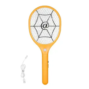 VEVOR Electric Fly Swatter, Zapper Racket with 3 Layers Mesh, Powerful Fly Killer Indoor Outdoor with 500mAh Battery Rechargeable for Home, Bedroom, Kitchen and Patio, Yellow Black