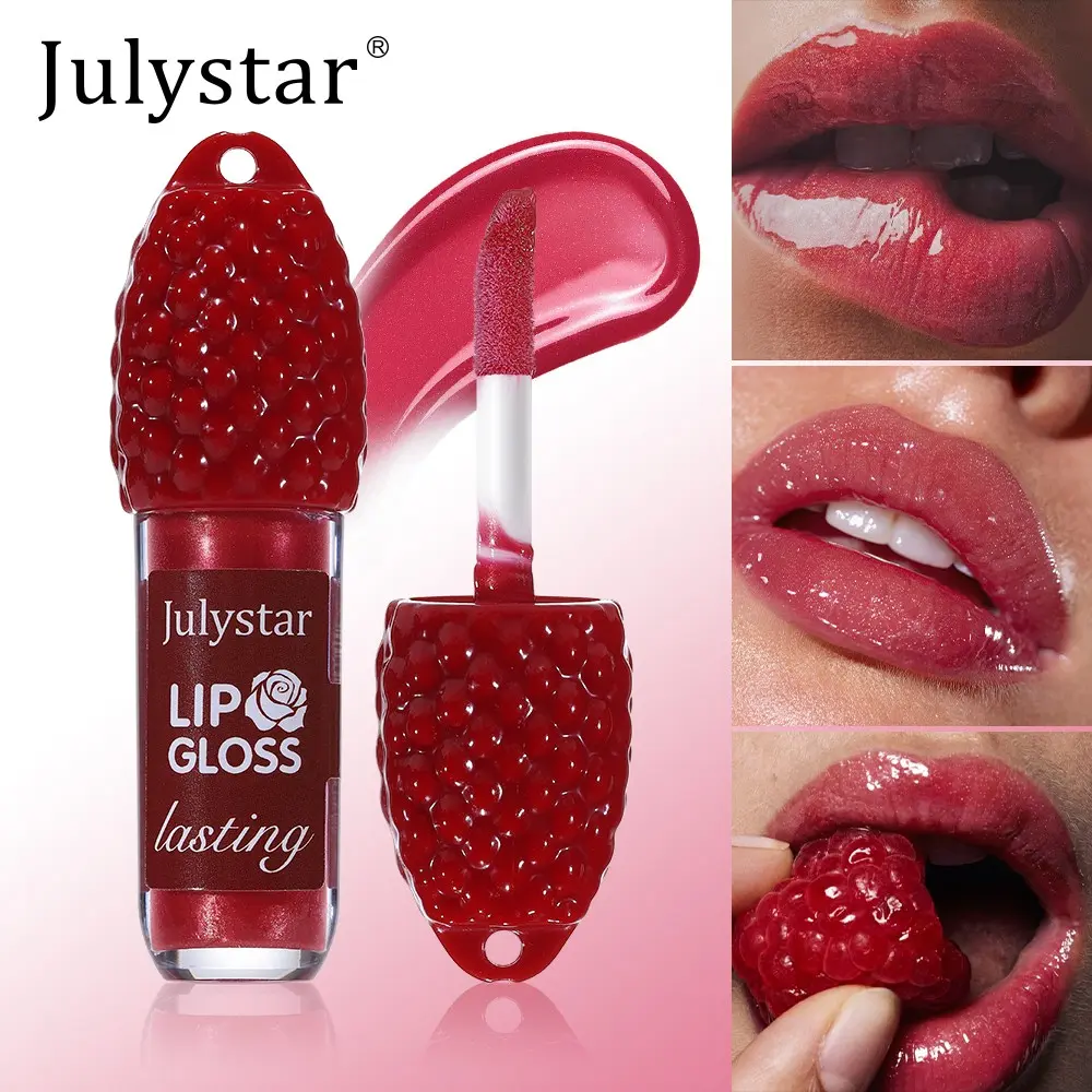 Julystar Water Gloss Mirror Lip Glaze Plump Lips Fruit-Flavored Lip Gloss, Glossy, Moisturizing Lip Oil, Long-Lasting Shine, Lip Care Protection, Liquid, Suitable for All Skin Types, Lip Gloss Set, Gift for Girlfriend, Holiday Gift