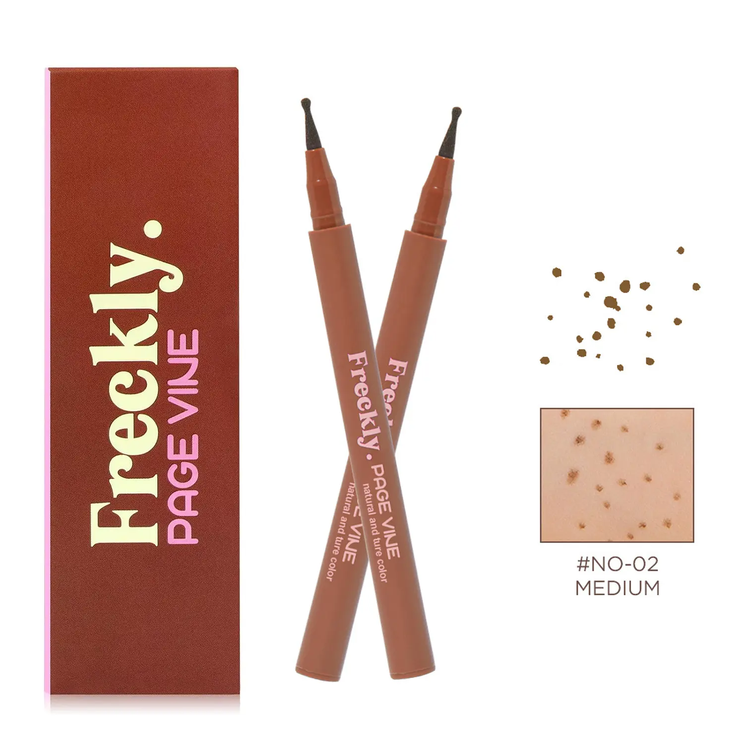 2Pcs Makeup Pen For Realistic Soft Freckles, Freckle‑Stamp Waterproof Cosmetic, Quick Dry & Smudge‑Resistant, Create Natural Aesthetic Makeup Styles, Simple Operation, Beauty Tool Friendly For Makeup Beginners.