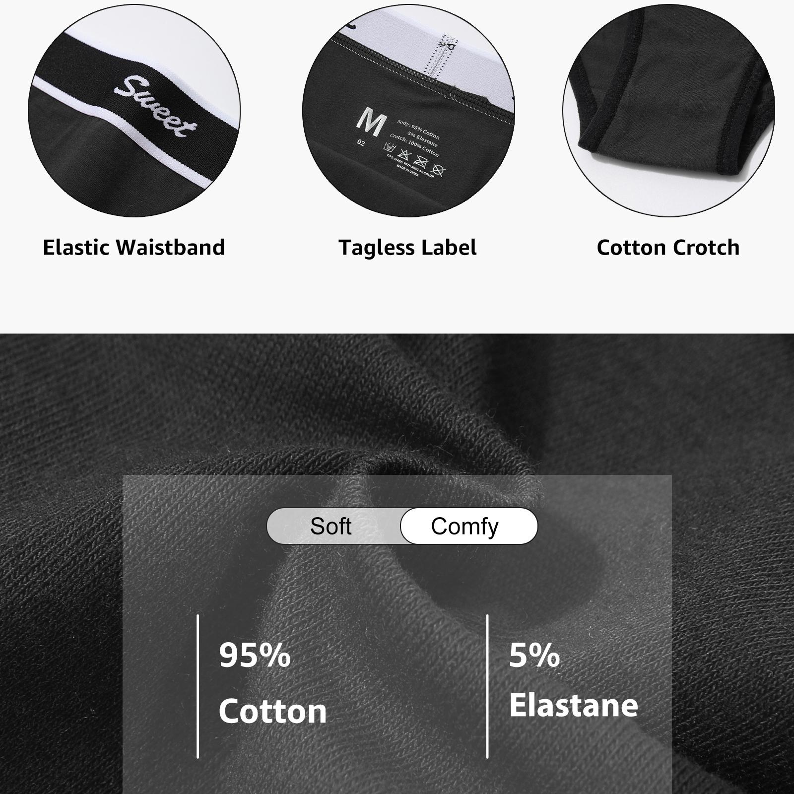 LEVAO Cotton Underwear for Women Sport Briefs Low Waisted Bikini Full Coverage Fashion Panties Underwear 5Pack S-XL