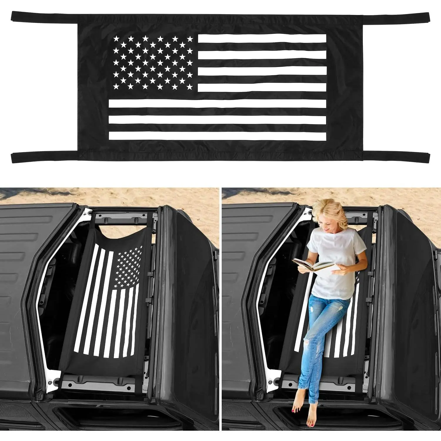 Car Roof Cargo Net Hammock for Jeep Wrangler YJ TJ JK JKU JL JLU & Gladiator JT 1987-2023 (US Flag)