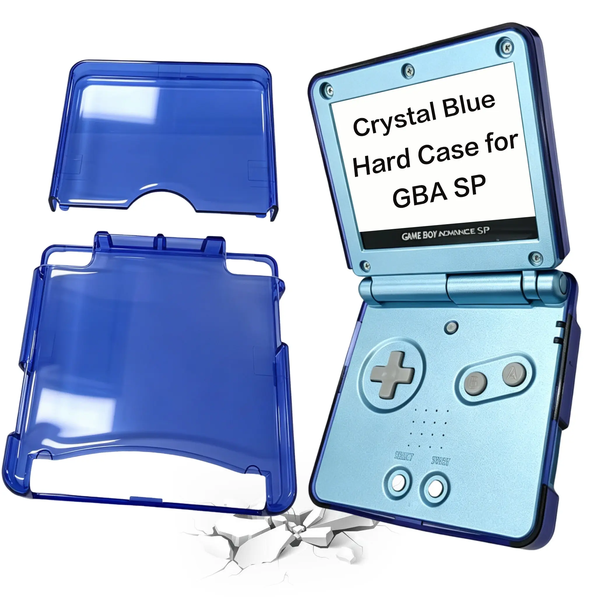 High Transparency Blue Hard PC Case for Gameboy Advance Sp (gba Sp), Easy Clean Handheld Gaming Console Protector, Game Accessories Cleaning