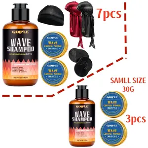 360 Wave Shampoo with Glycerin Set with Comb & Cap, Deep Cleansing & Nourishing Haircare Kit, Includes Styling Wax for Defined Waves, Hydrating Shampoo