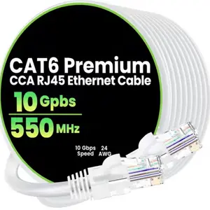 Cat6 Ethernet Cable, Network Cord, 10gbps Speed, 550mhz Bandwidth, Ideal for Home Office, Gaming, Streaming, Reliable Network Solution