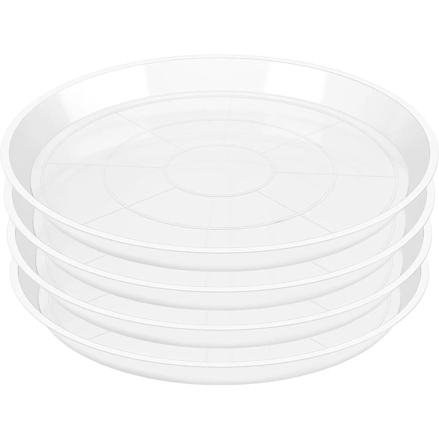 4 Pack Clear   4 6 8 10 12 14 16 18 20 22 Inch  Trays for Pots, Plastic  Planter Saucers for Outdoors Indoors, Drip Catcher Water Tray for  (6 Inch)
