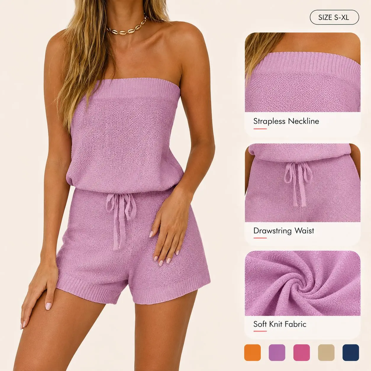 Imily Bela Womens Comfort Summer Jumpsuits Casual Fitted Loose Sleeveless Off Shoulder Elastic Waist Romper Loungewear Lady Two Piece Outfit