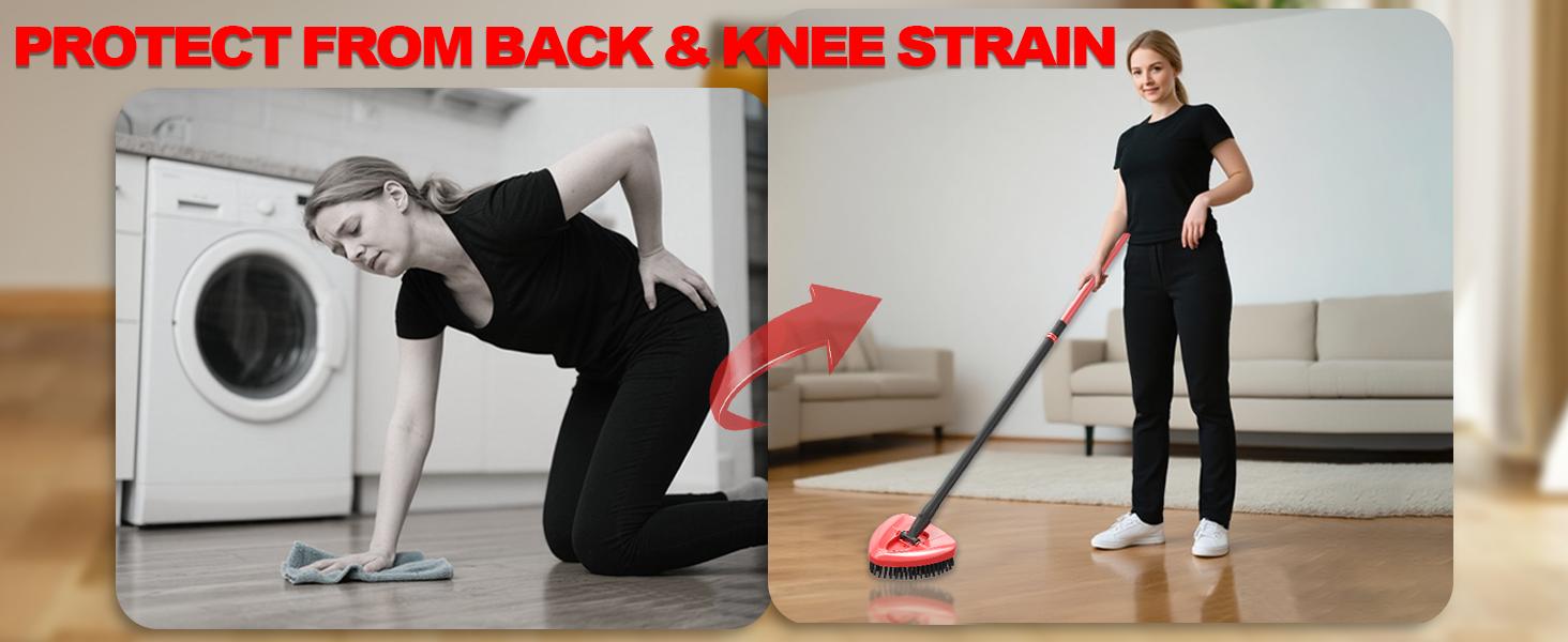 2 Pack Upgrade Scrub Brush Replace Heads Compatible with O Cedar EasyWring 1 Tank Spin Mop,Mop Replacement Scrubber Head Brush,Floor Cleaning Brush,More Layers of Bristles for Bathroom, Deck, Kitchen