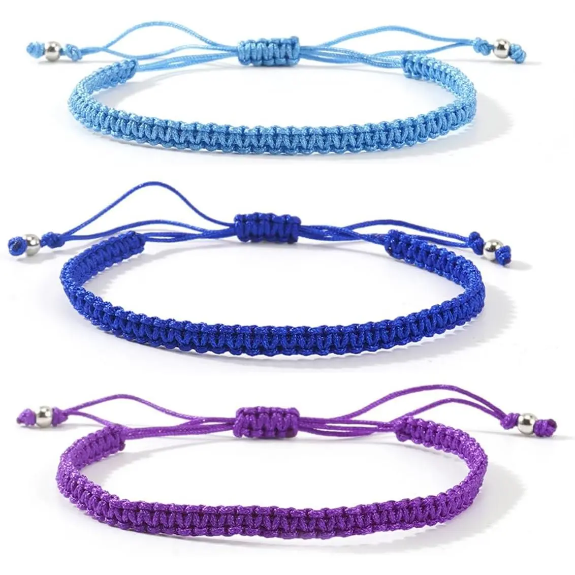 3 count Multicolor  Friendship Braided  Bracelets Anklets Colorful Ajdjustable Woven Rope String Bracelets for Women Men Couple Summer Beach Surfer Boho Holiday  Gifts