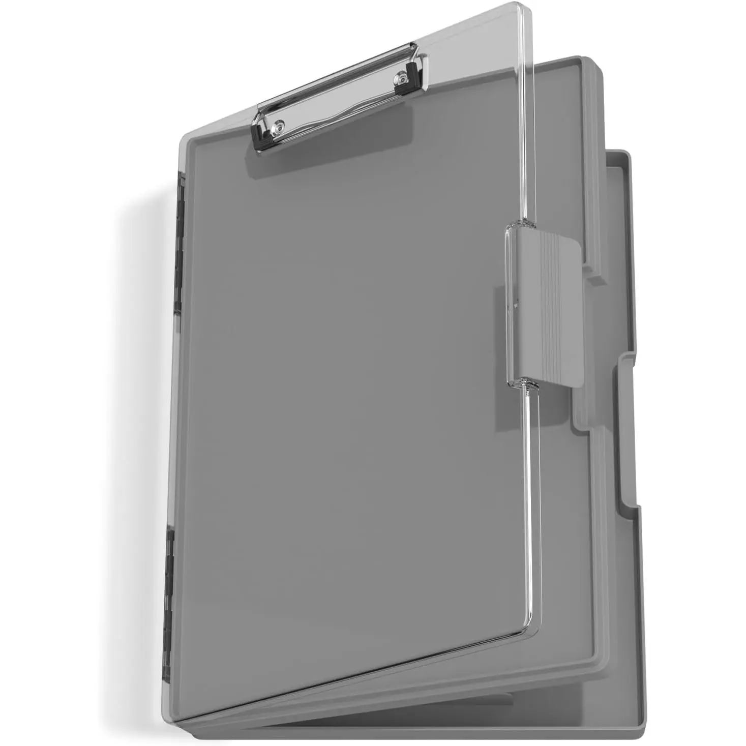8.5 x 11 Clipboard with Storage, Folder Nursing Clipboards Side Opening, Heavy Duty Clipboard with Dual Compartment Storage Box, Smooth Writing for Work, Office & School Supplies(Grey)