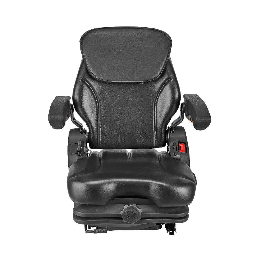 VEVOR Universal Forklift Seat, Tractor Suspension Seat with Adjustable Back, Armrest, Headrest Safety Belt, Secure Fold Down Tractor Seat with Micro Switch, Lawnmower Seat for Skid Loader Bulldozer