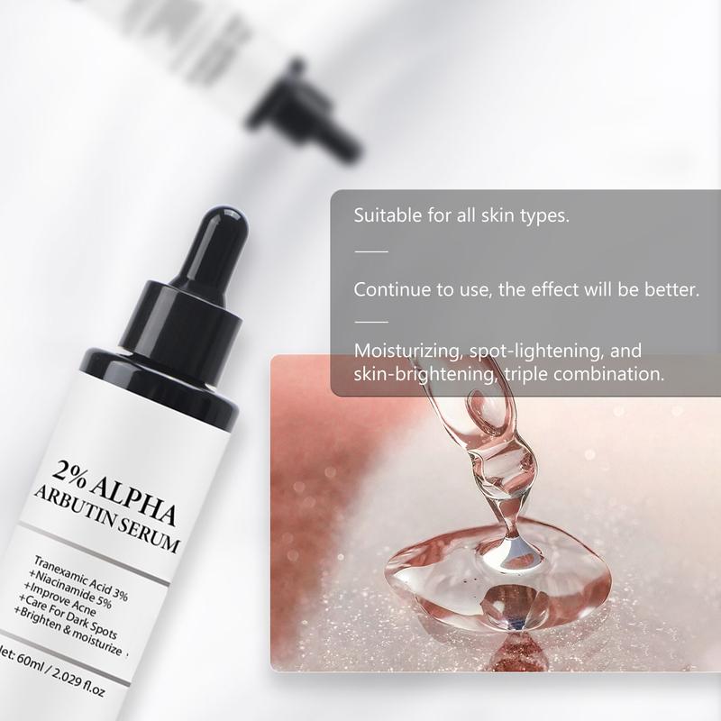 Alpha Arbutin Serum 2%, Brightening & Spot Treatment, Dark Spot Corrector, Hydrating Moisturizer, Suitable for Sensitive Skin, Deep Cleansing Formula