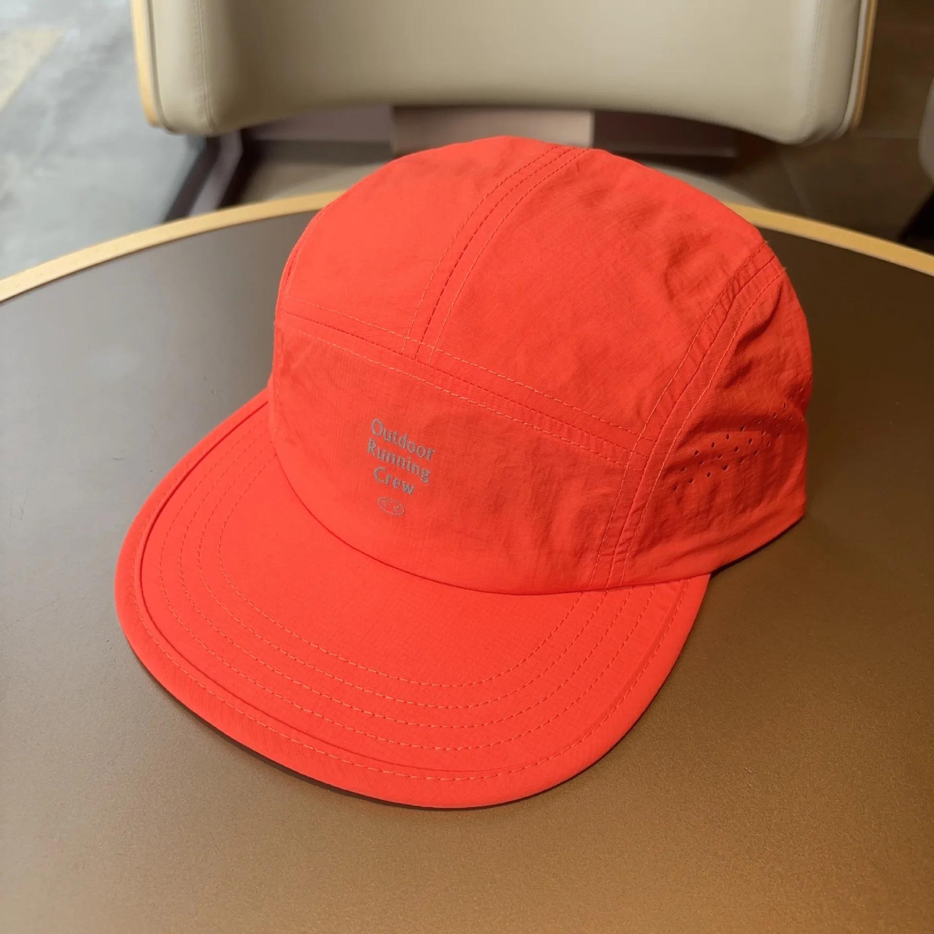 2026 New 5 Panel Running Cap Men Women Lightweight Quick Dry Nylon Hat Outdoor Sports Breathable Flat Brim Baseball Cap