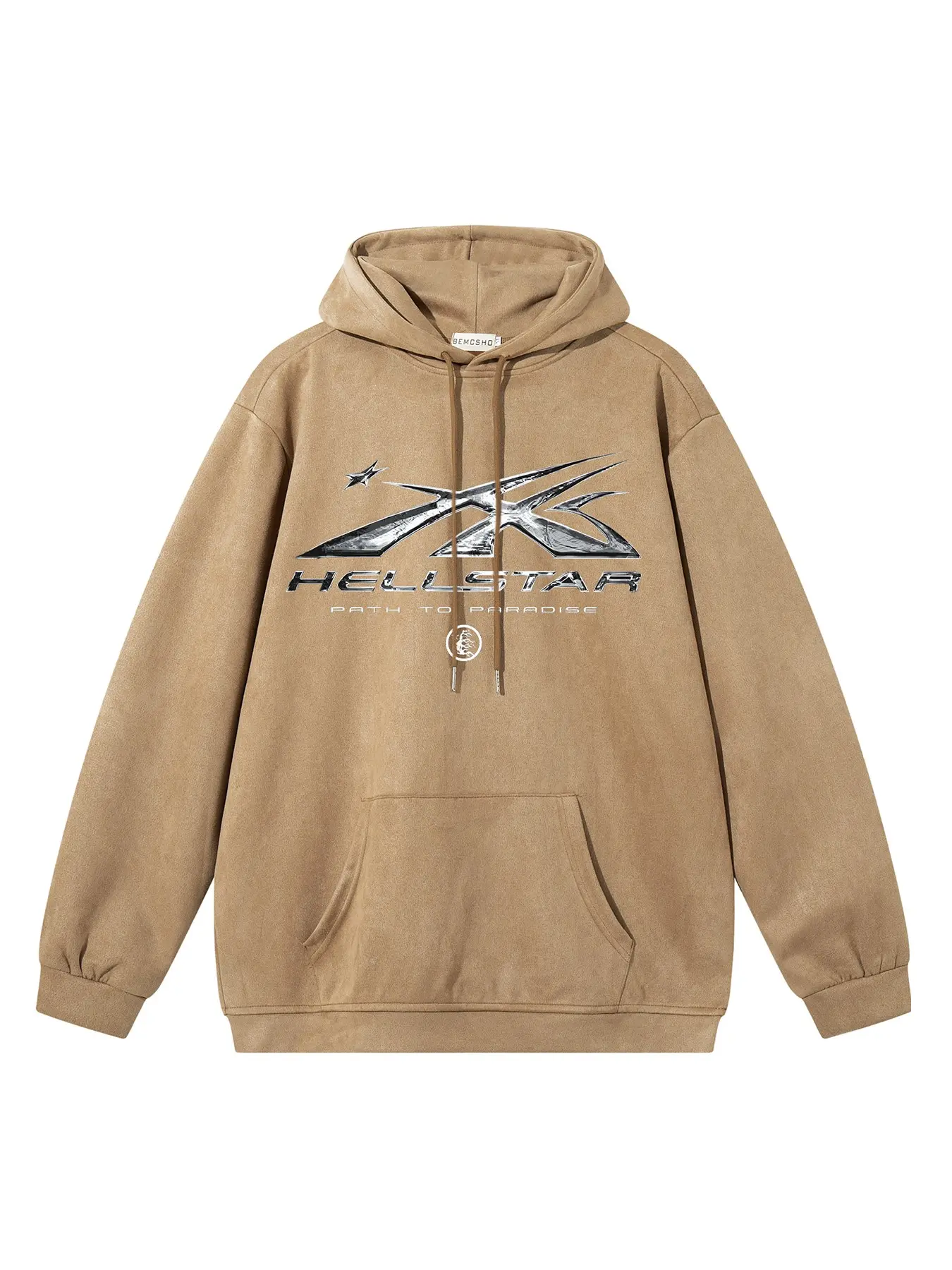 Men's Fall New Fashion Casual Hooded Sweatshirt, American Retro Street Style, Lightning and Flame Star Print, Versatile Outerwear