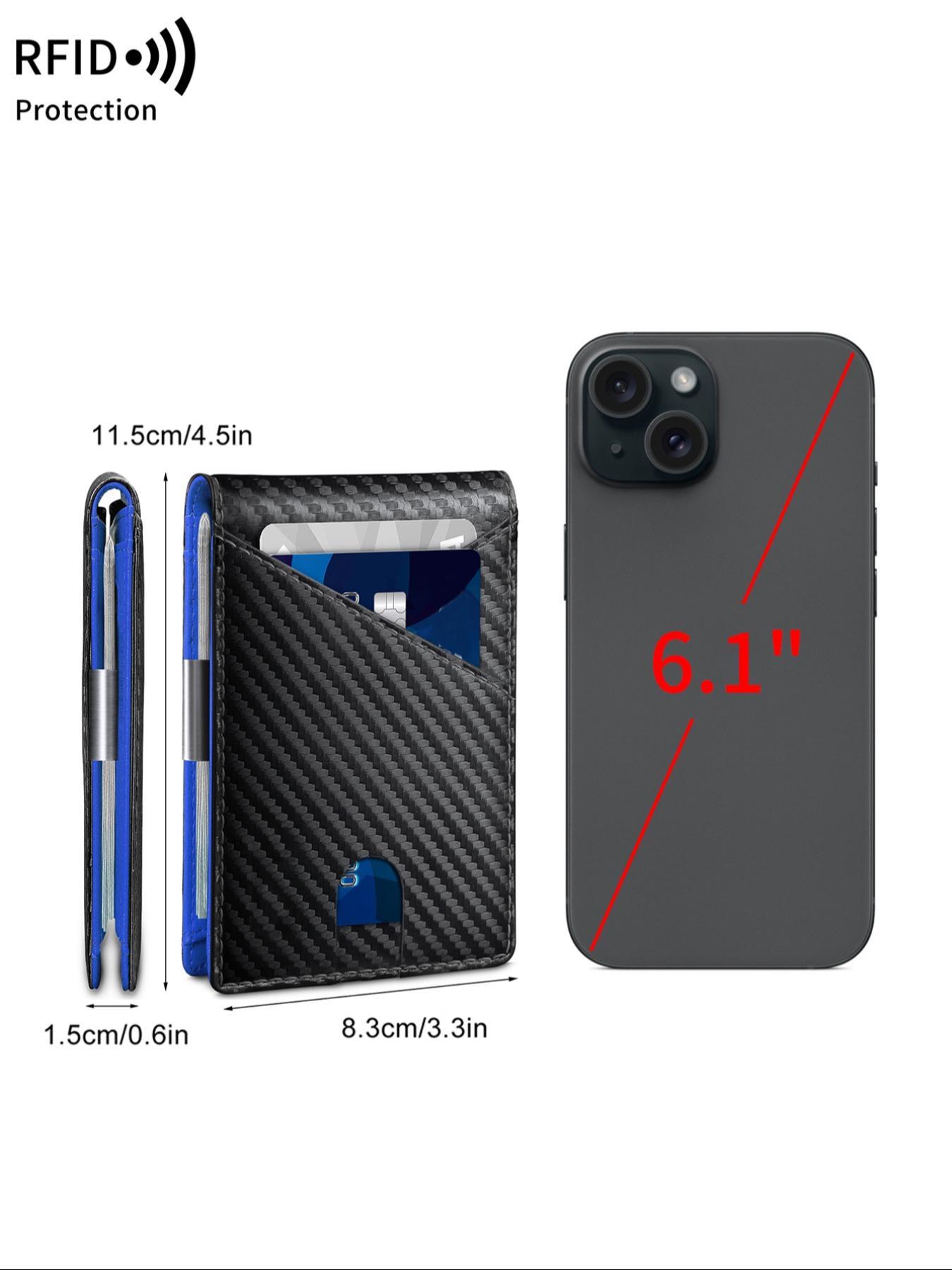 Father's Day Gifts, Men's Minimalist Carbon Fiber CardHolder, RFlD Blocking Card Holder, Slim Wallet, CompactDesign Card Protector for Daily & Travel Use, Rfid Card Holder, Rfid Card Slots, Christmas Gift, Valentine's Day Gift, Ideal Gift