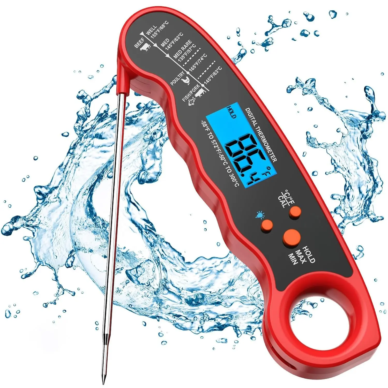 Meat Thermometer Digital  Read Thermometer   Thermometer with Backlight & Calibration for Grill and Cooking Turkey BBQ