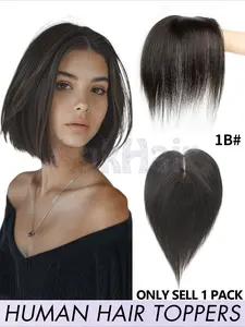 Women's Hairpiece Without Bangs, 360° Rotatable Base, 3 Clips, Thickening Effect, Natural, 8-14 Inches