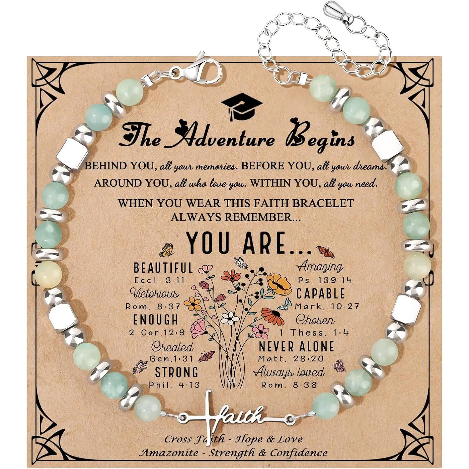 Gifts for Women  Faith Bracelet Christian Gifts | Graduation Birthday Christmas  Day Gifts for Women Her Mom Grandma Daughter Aunt