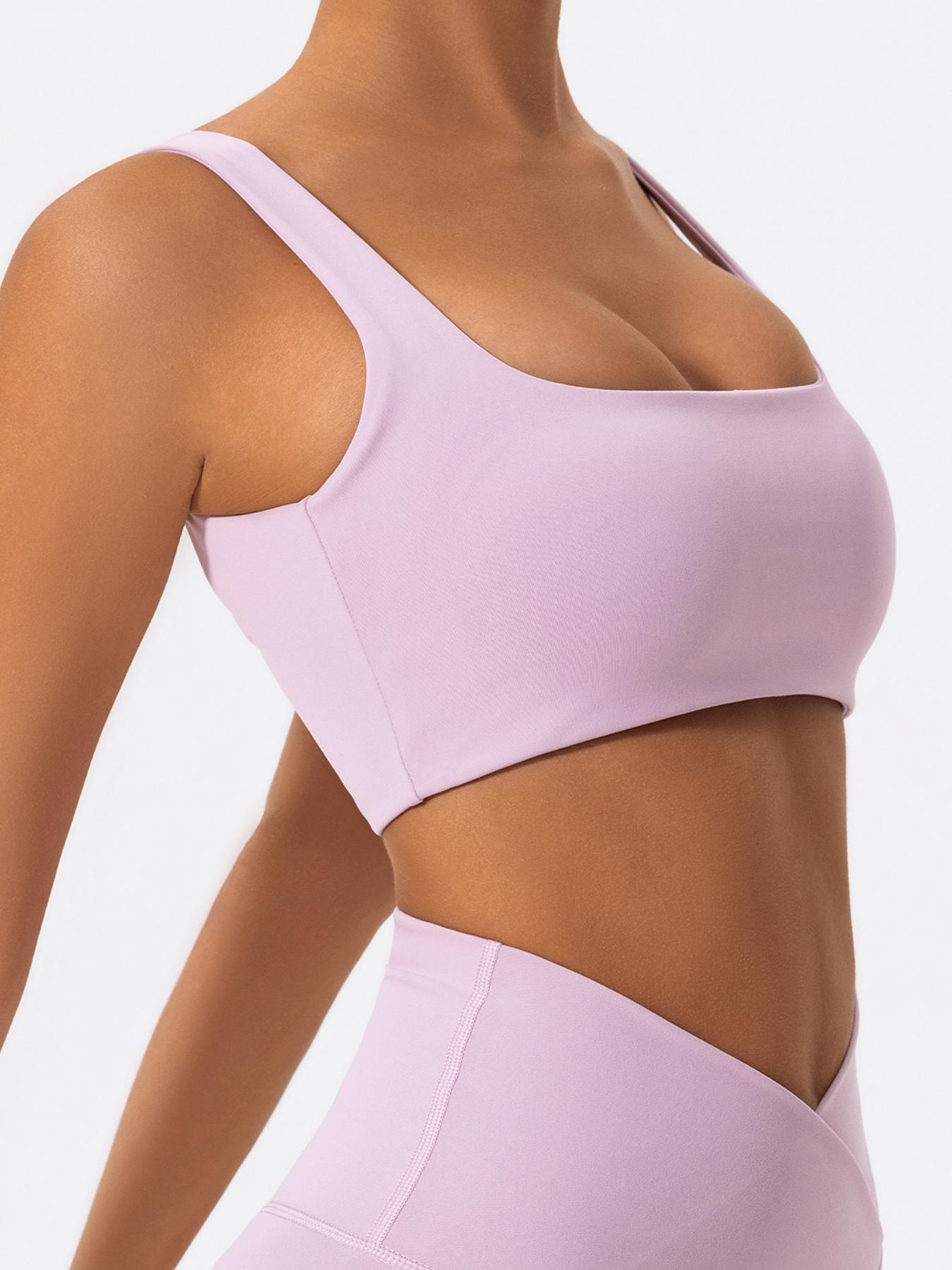 Women's Solid Color Sports Bra, Breathable Comfortable High Stretch Sports Bra, Ladies Sportswear for Indoor Outdoor Wear, Workout Bras, Yoga Bra