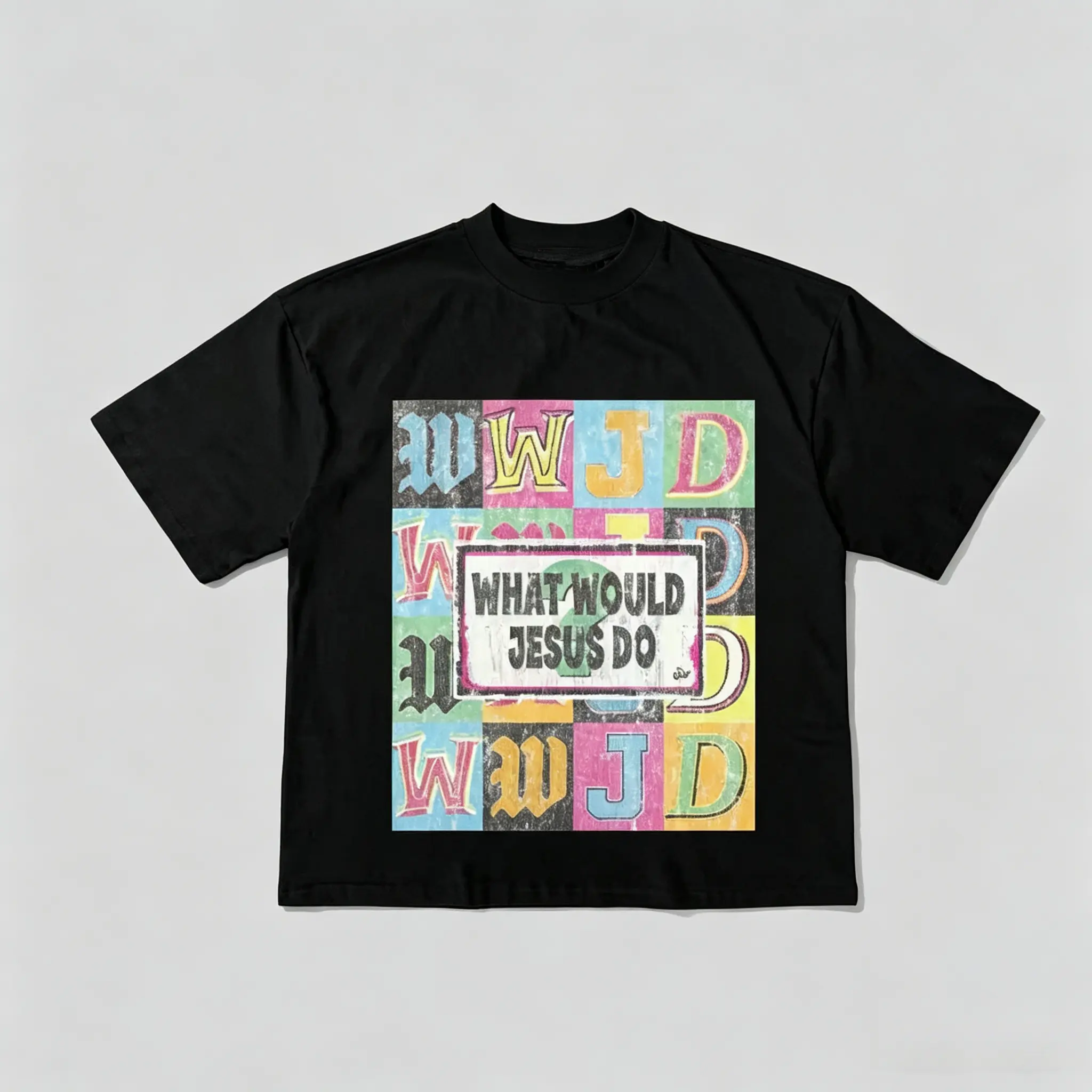 Women's Vintage Graphic Tee - Unisex Christian "What Would Jesus Do" Crew Neck Cotton Top, Comfy Streetwear Faith Apparel, Short-Sleeve, Fitted, Cold Wash, Custom Production Leadtime 1-3 Days, Classic, Personalized
