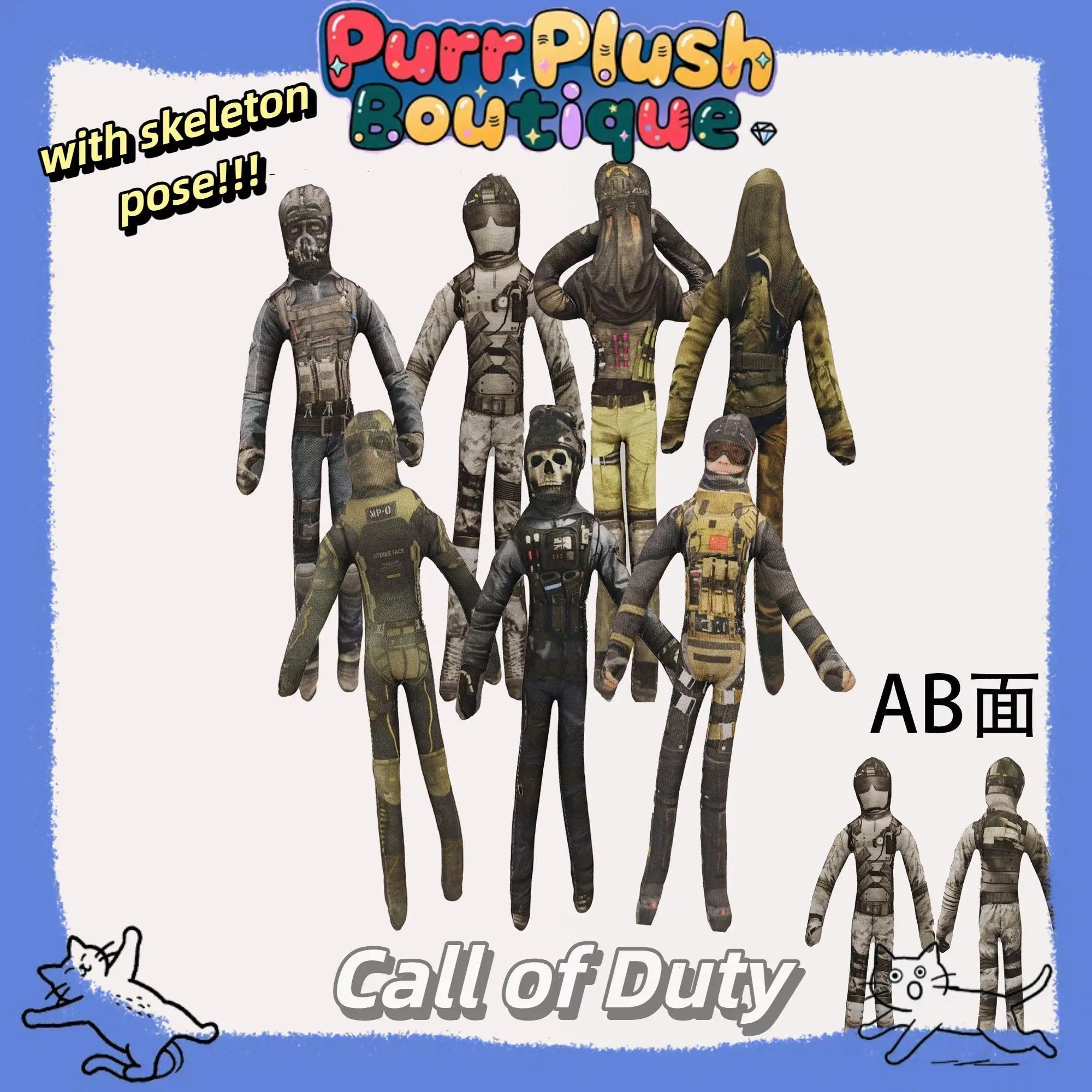 28cm Call Of Duty Ghost Sebastian Krueger Wire Doll, Abstract Twistable Cosplay & Halloween Party Prop, Stuffed Plush Toy for Halloween Parties, 2026 Hot Item (Toys & Hobbies), Ab