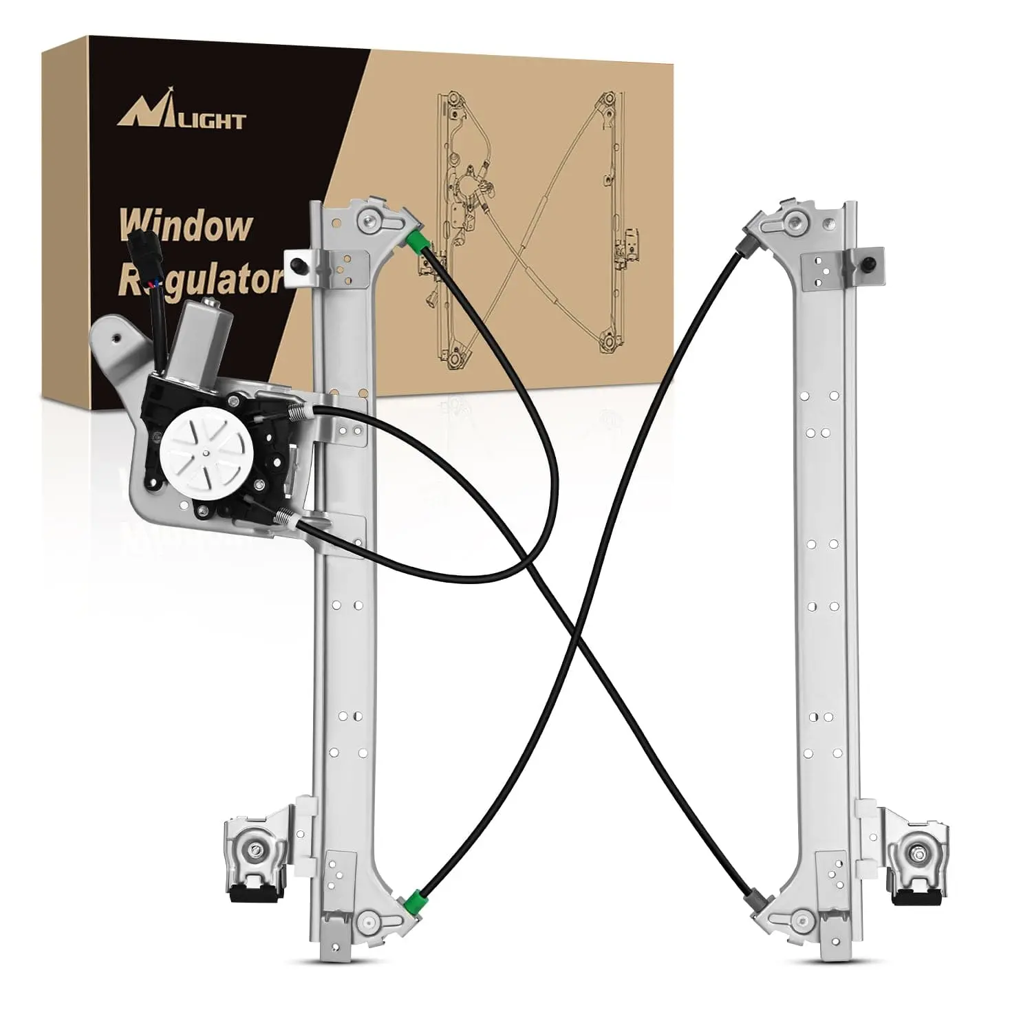 Nilight Motorized Window Regulator Kit with Motor - Rear Driver Side Window Control, Compatible with Cadillac Escalade, Chevy Avalanche/Silverado, GMC Sierra/Yukon 1500/2500/3500 (2000-2007), Pre-Assembled