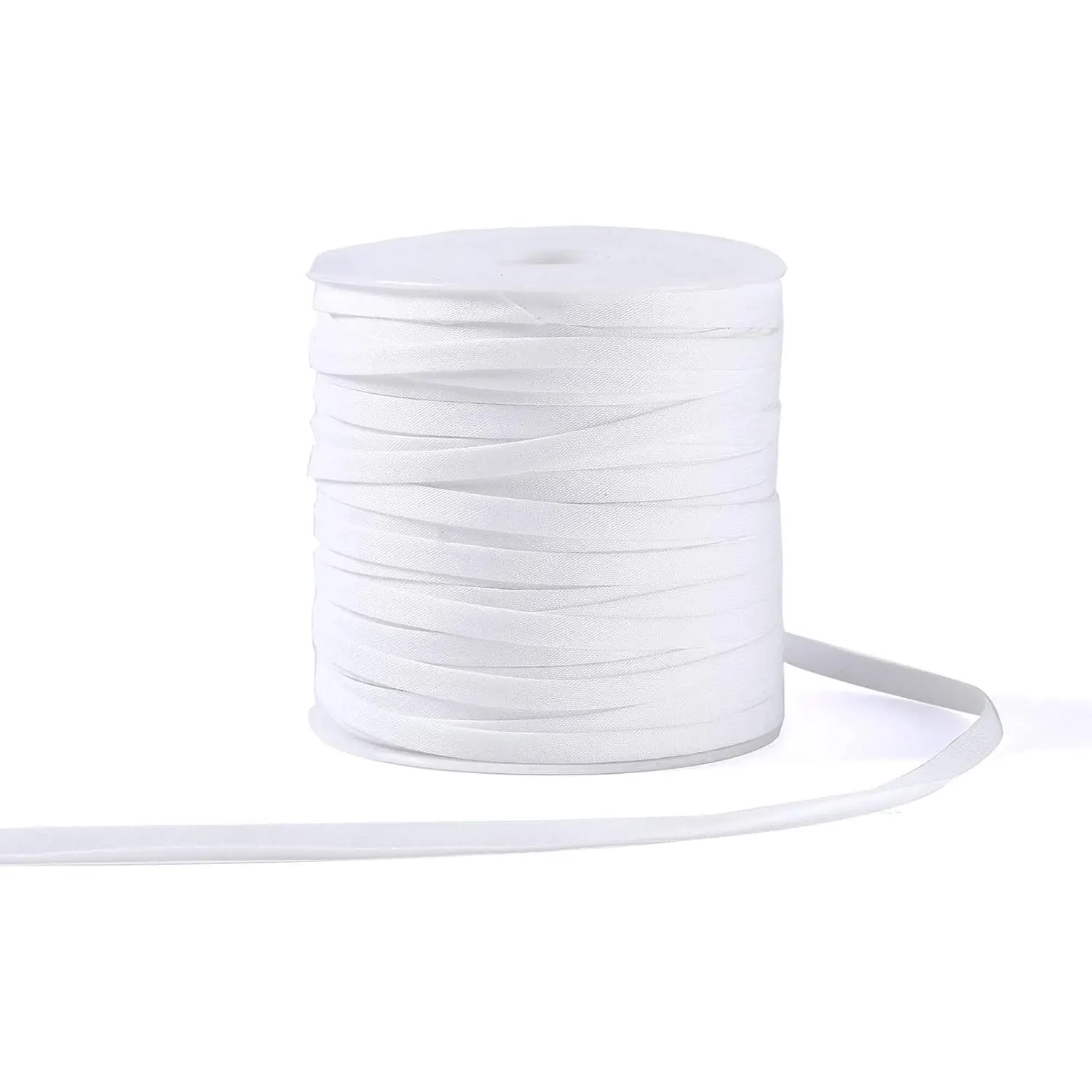 Bias Tape Double Fold 1/4 Inch, Double Fold Bias Binding Tape 55 Yards Per Roll for Crafts, Sewing, Seaming, Hemming, Piping, Quilting, Drawstring Making (White)