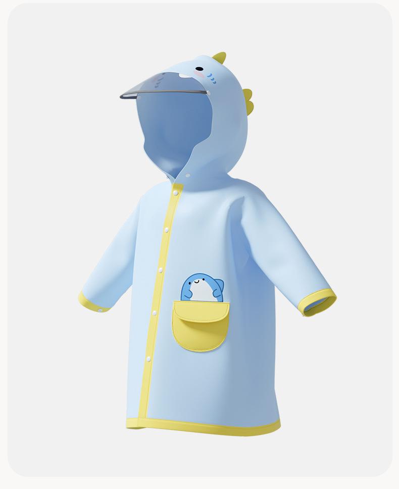 Little Cute Shark Children's Raincoat and Rain Boot Set for Boys and Girls, Baby and Toddler, Cute Cartoon Waterproof Outerwear for School Kids Raincoat and Rain Boots Set Waterproof for Boys Girls