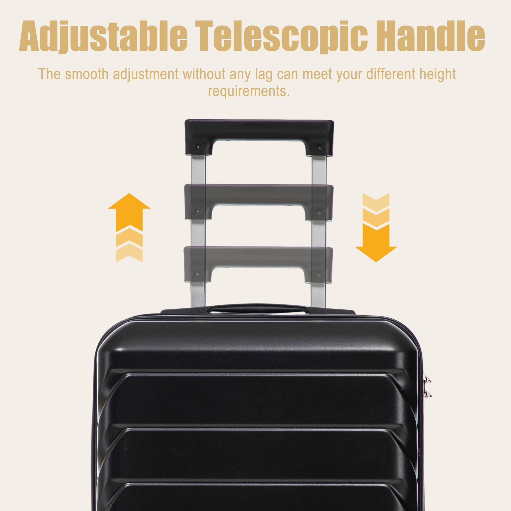 20/28 Inch ABS Hard Shell Travel Checked Luggage - Scratch Resistant Surface Four Multi-Directional Wheels,  With Combination Lock