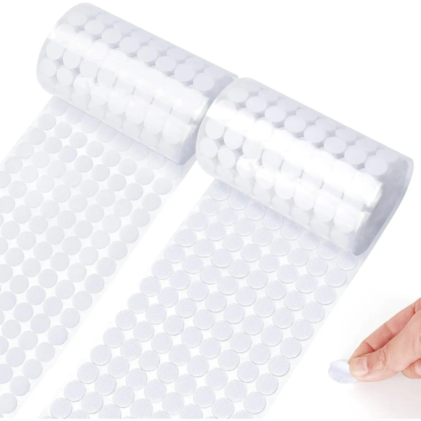 Self Adhesive Dots, Strong Adhesive Strong Adhesion Easy Installation 208pcs (104 Pairs) Diameter Sticky Back Nylon Dots,White Sticky Fastener Dots Water Resistant Reusable for Classroom Office Home DIY Crafts Scrapbooking and Daily Organization