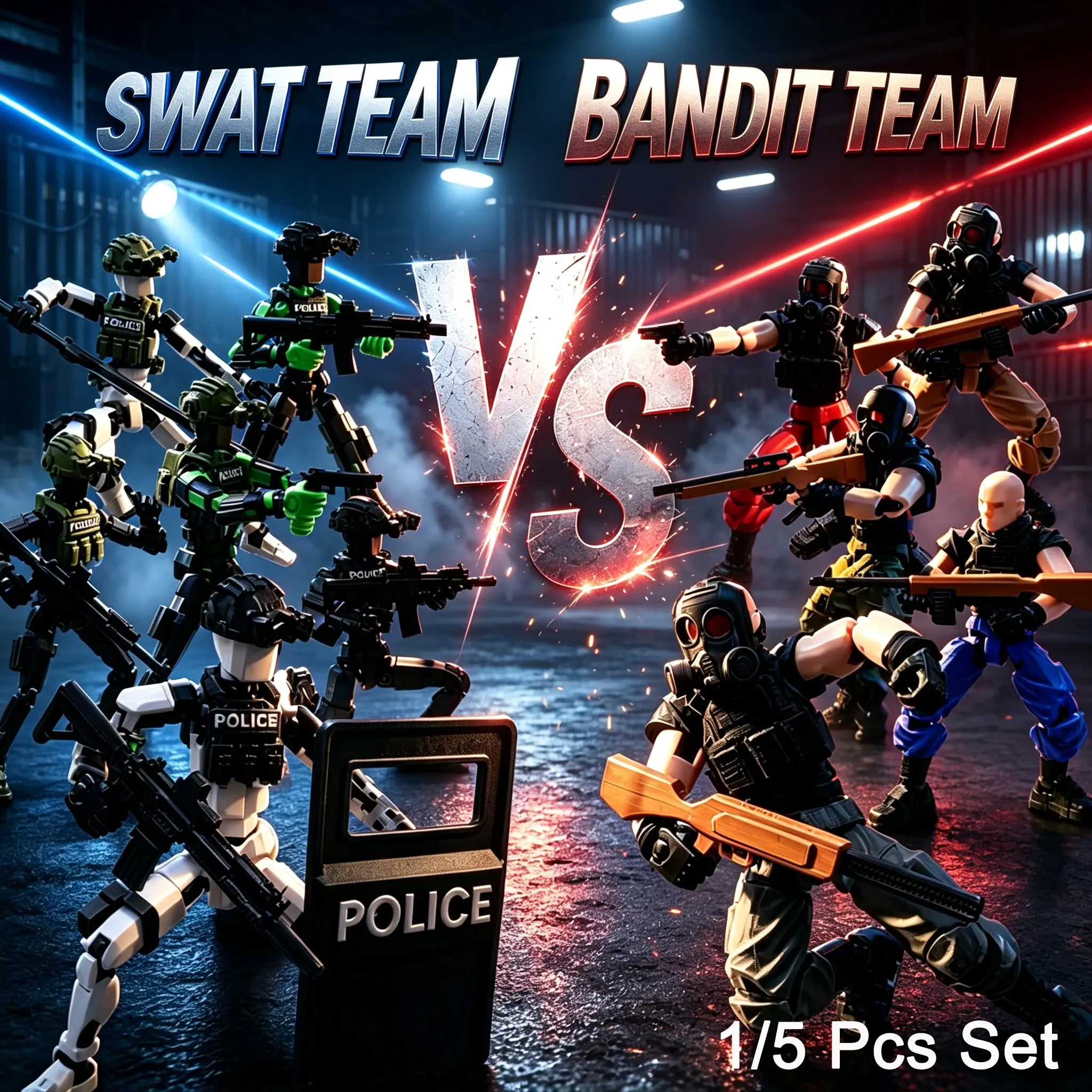 Swat Tactical Action Figure Set, Multi-Jointed Buildable Figures, Mini Figure, Military Toy for Boys, Desktop Decor, Gift Idea