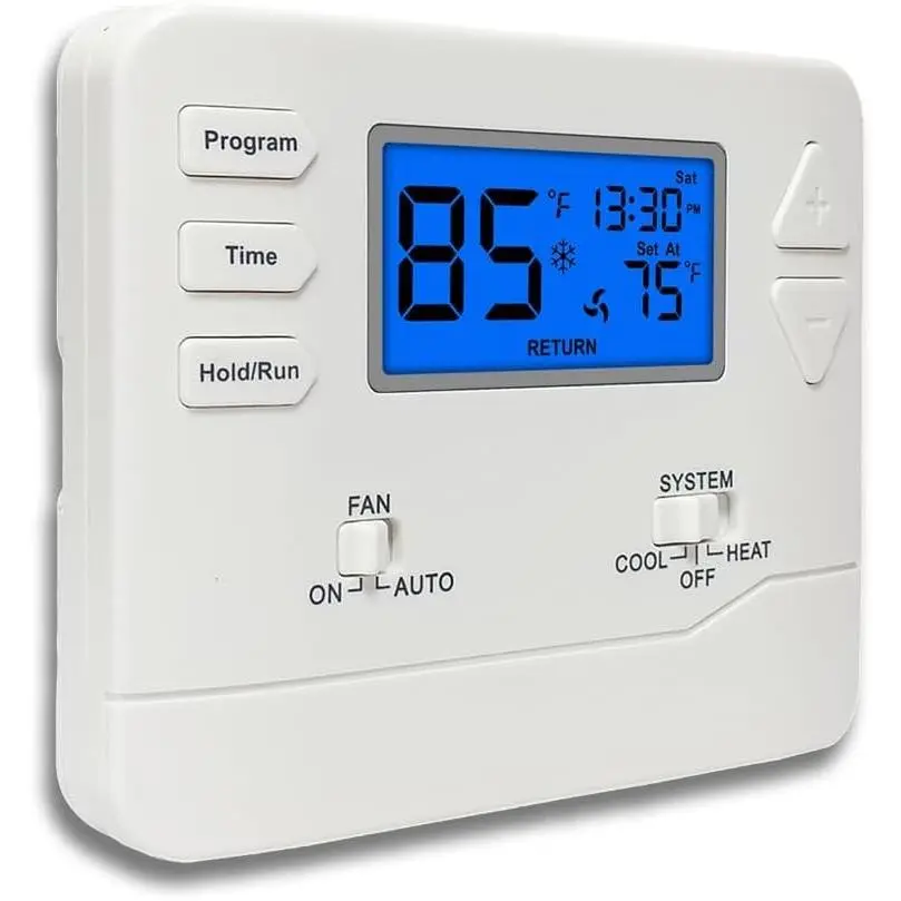 Programmable Thermostat for Home,Conventional Single-Stage Systems,5-1-1 Day Programmable Digital Energy-Saving Thermostat,up to 1 Heat/1 Cool Compatible with Gas System,Blue Backlight