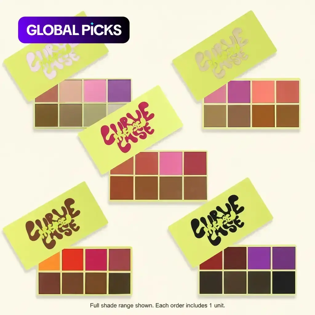 Curve Case Pressed Powder & Brush, Makeup Palette Set, Makeup Sets, Beauty Sets - Made by Mitchell #GLOBAL PICKS