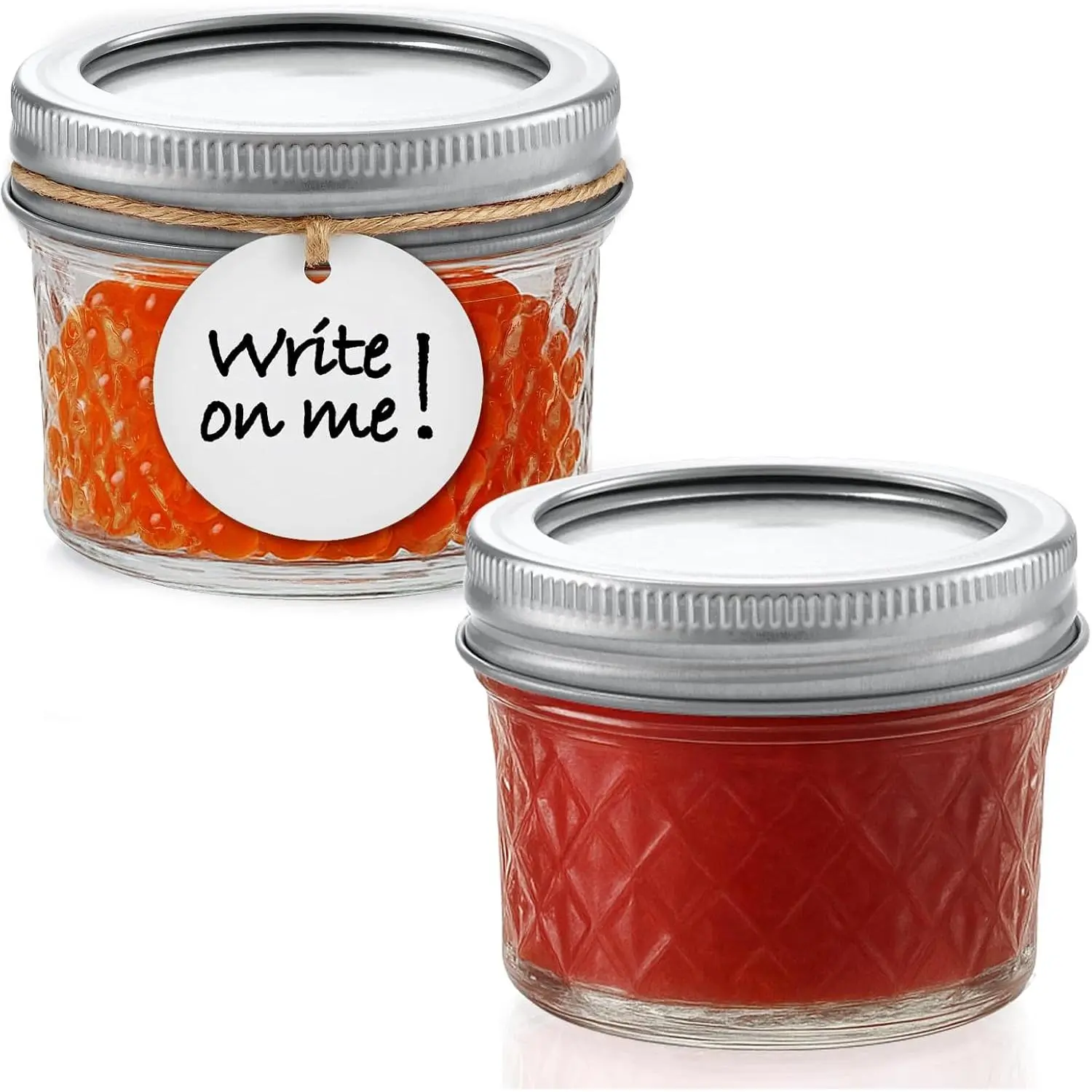 2 Pack, 4 oz Mason Jars with Leakproof , Regular Mouth Mason Jars | 4 oz Glass Jars with  for Honey, Jam, Snacks, Spices, DIY Candles & Crafts