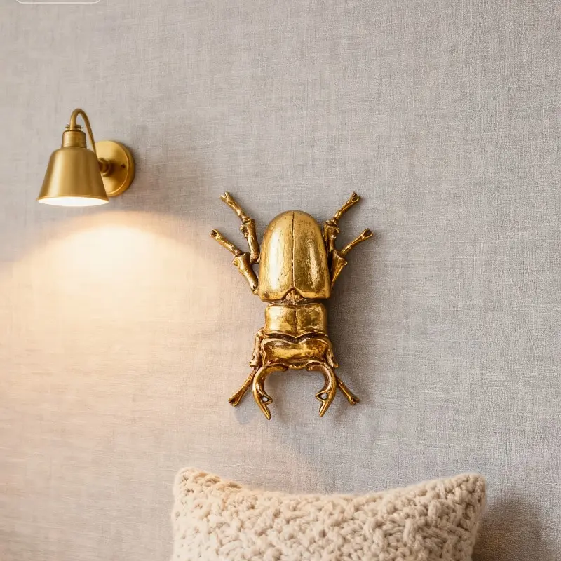 A Golden Beetle Wall Decoration - Room Wall Decor, A Resin Insect Pendant, Suitable for Home and Parties, Making It The Perfect Gift for Insect Enthusiasts