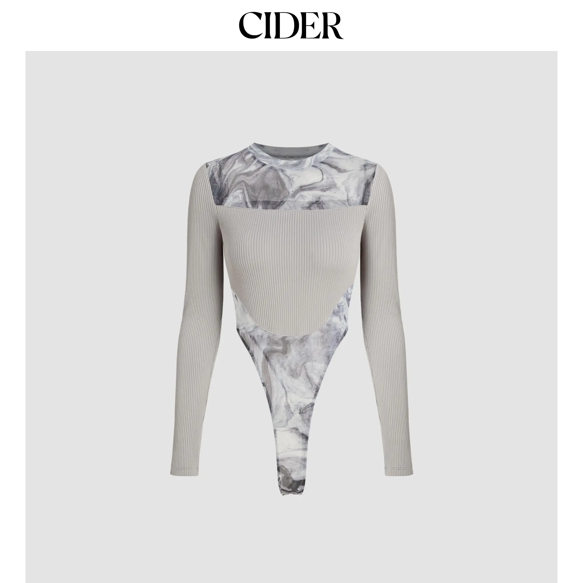 Cider [size 2-10] Mesh Round Neck Contrasting Binding Abstract Bodysuit SummerFinds