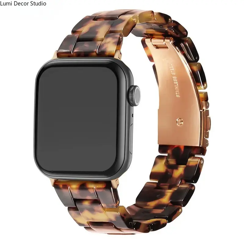 Transparent TPU Protective Watch Cover Compatible with Series 10 and 11, Integrated Screen Protector Featuring Full Coverage, Impact Resistance and Clear Design Vintage Durable Tortoiseshell Resin Watch Band - Transparent Glossy Link Bracelet Strap