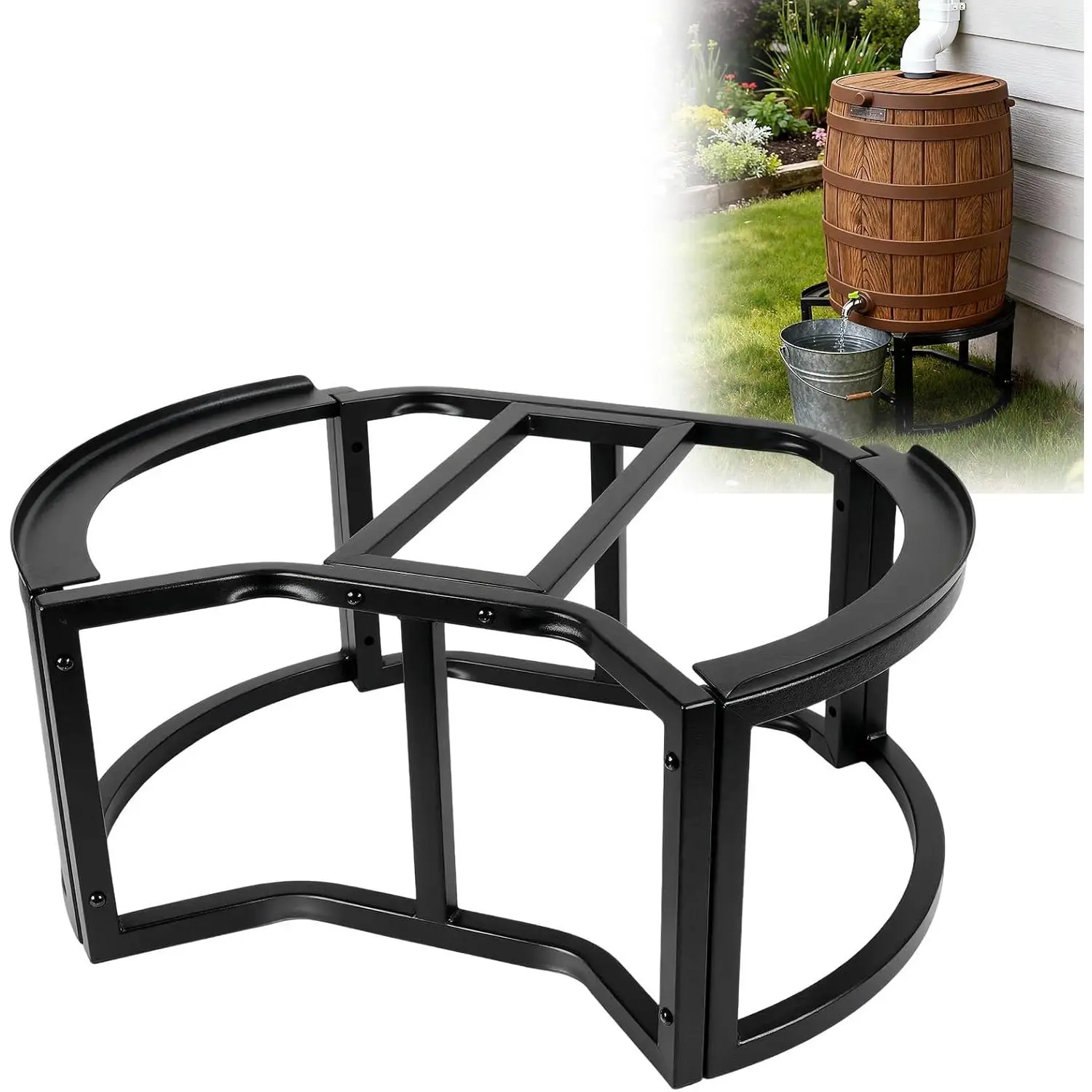 Rain Barrel Stand Heavy-Duty Stainless Steel- Fits 45/50/55 Gallon Barrel,Garden Rain Water Collection Barrel Stand.