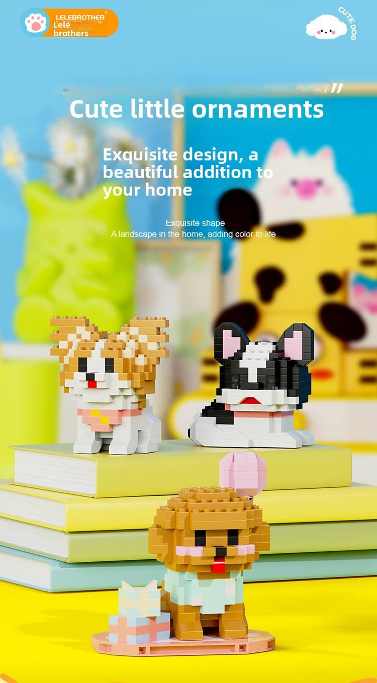 Cute Mini Particle Cat & Dog Building Blocks, Fun for Kids & Adults, Decor & Gift Idea, Perfect Time Killer,6PCS Cartoon Cat & Dog Pet Figures Building Blocks Set,Cute Cat Dog Micro Building Blocks Animal Model Kit for Kids Adults