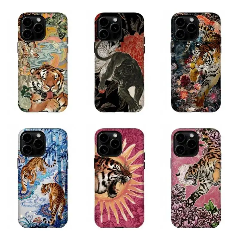 Wild Tiger & Panther Phone Case,Tough phone case,for iPhone 16 15 14 13 12 11 17Pro Max,for Samsung S25 S24 S23 S22 Ultra,Gifts For Fans Men Women, Phone Accessories