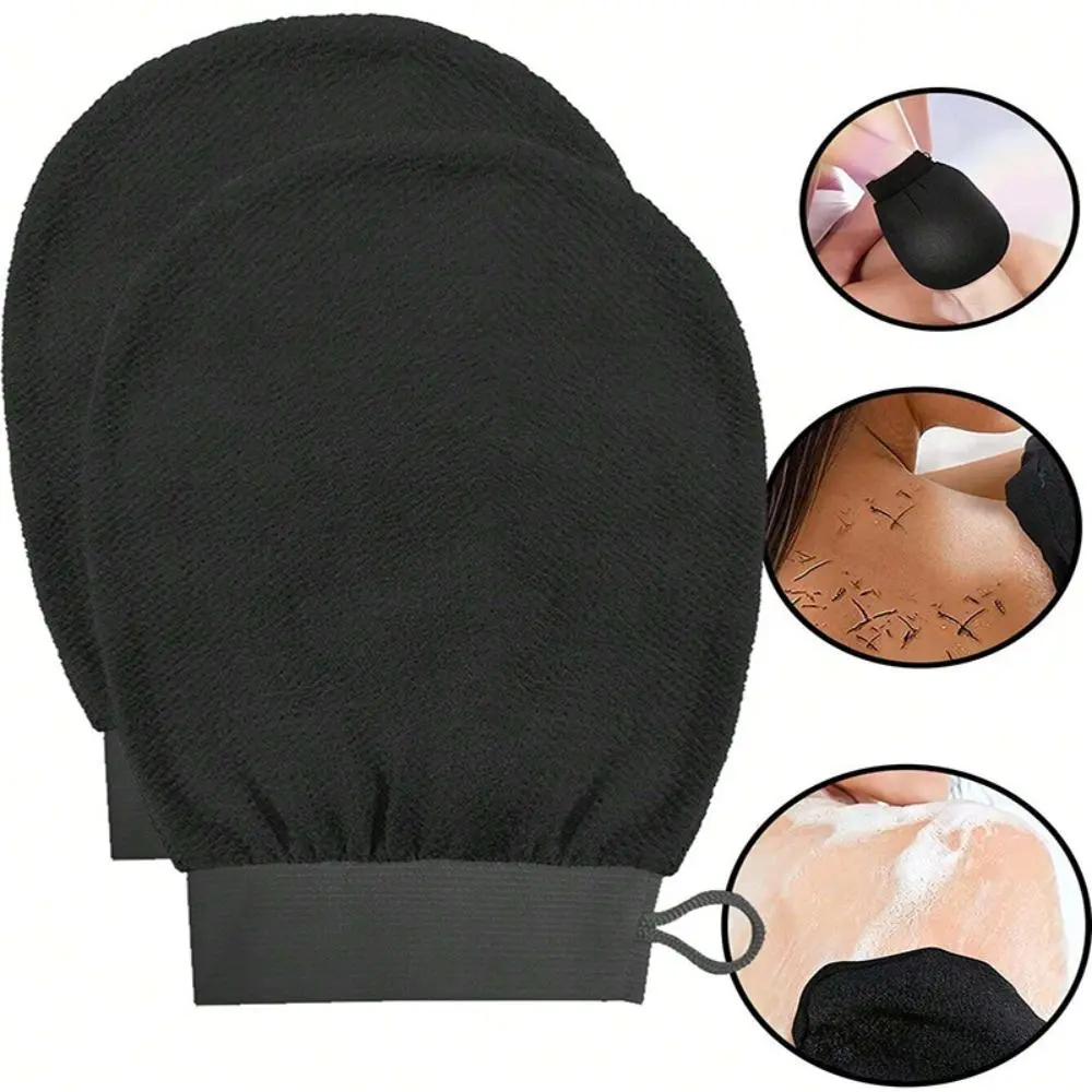 2-Pack Viscose Korean Exfoliating Gloves, Visible Dead Skin Removal Mitt for Spray Tan & Keratosis, Daily Body Care Accessory, Shower, Accessories, Set, Tool, Bath, Lightweight, Body Scrub, Korean Style, Two Pieces