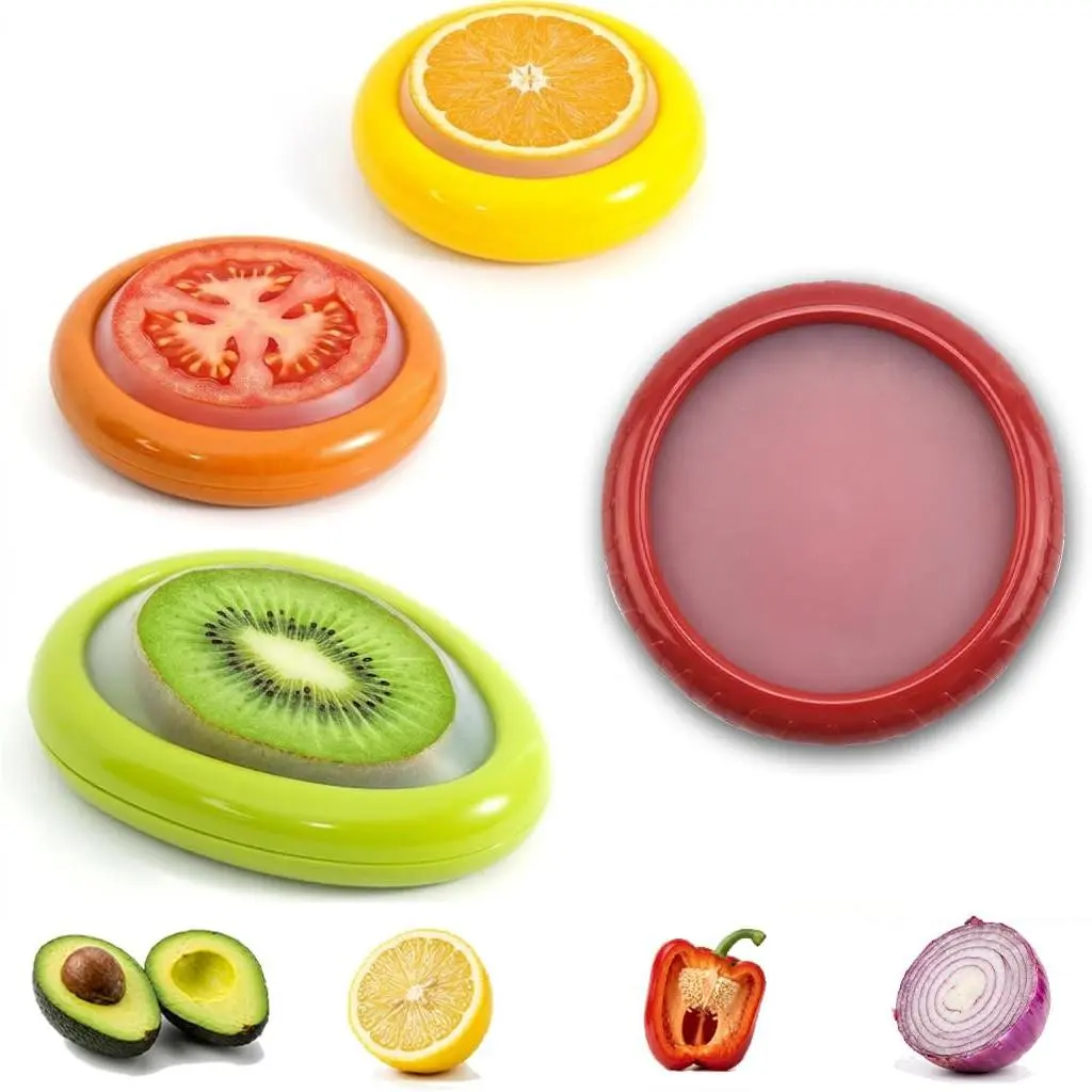 Avocado Saver and Tomato Holder, Onion Antioxidation Storage Set - Set of 4  Fruit and Veggie Savers - Ideal for Garlic, Onions, , Lemons, and Potatoes