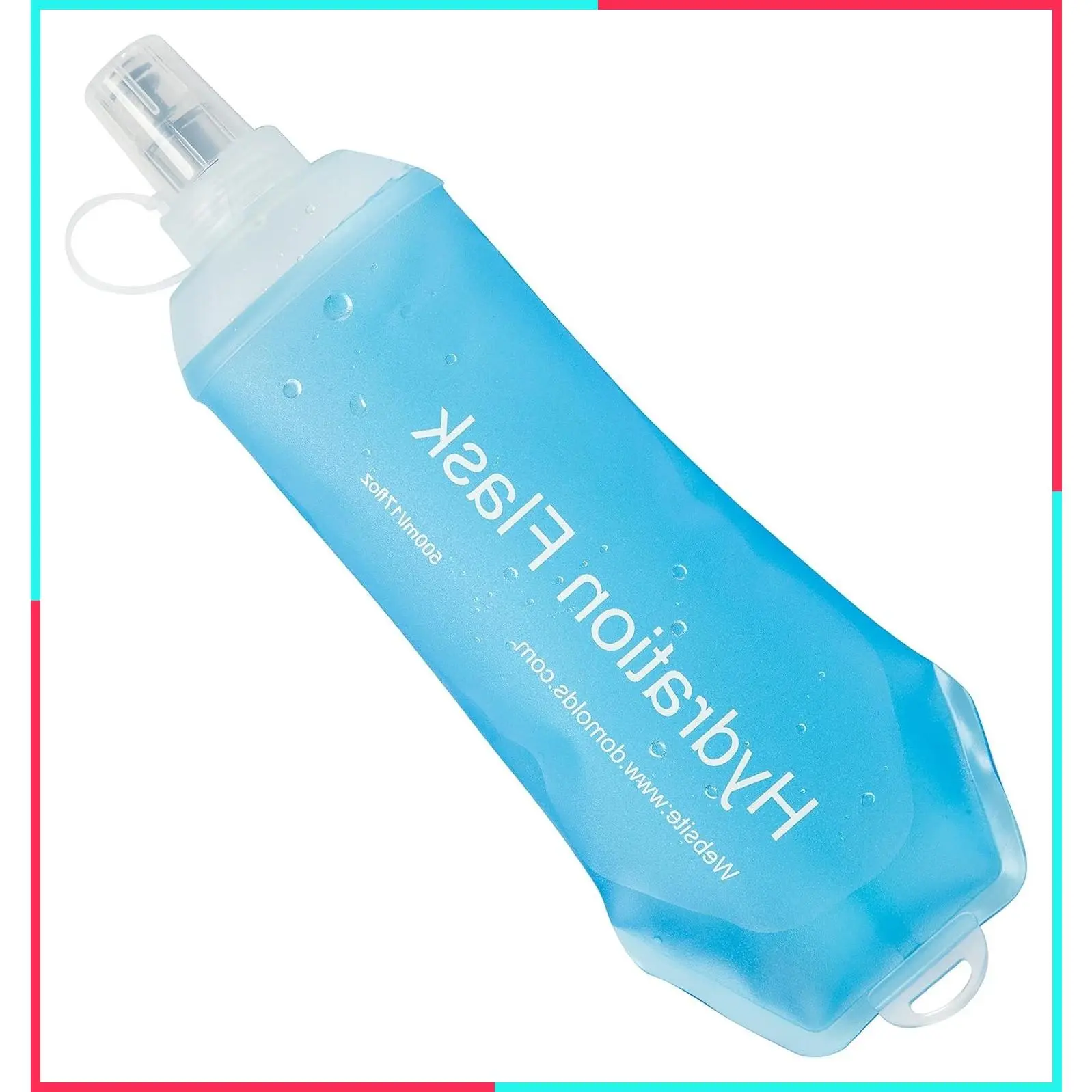TPU Soft Flask Collapsible Running Hydration Bottle – Foldable Water Bottle for Cycling, Marathon, Hiking, Hydration Packs