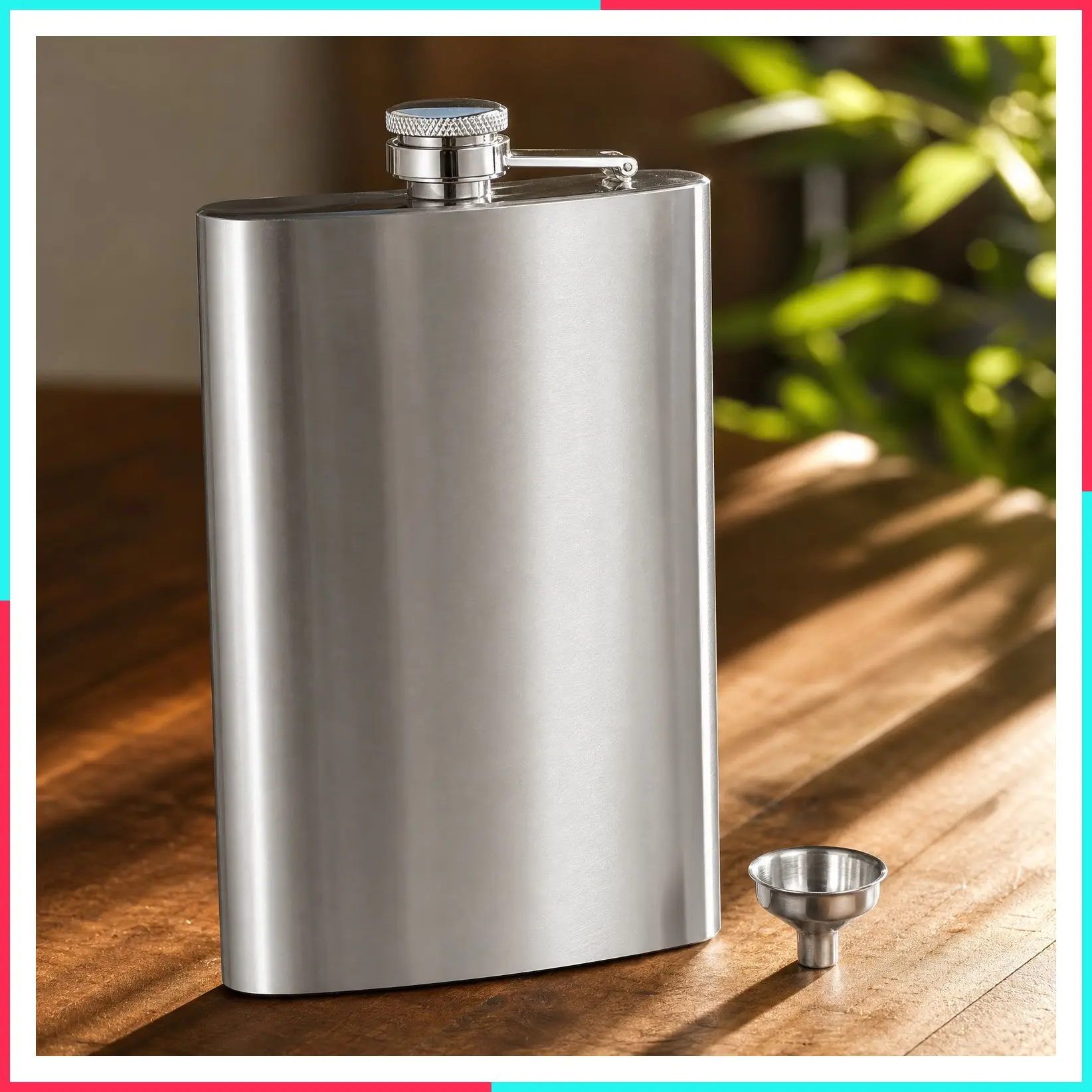 10oz 304 Stainless Steel Hip Flask for Liquor - Leakproof with Funnel & Never Lose Cap, Gift for Men Women (Groomsmen, Camping, Wedding)