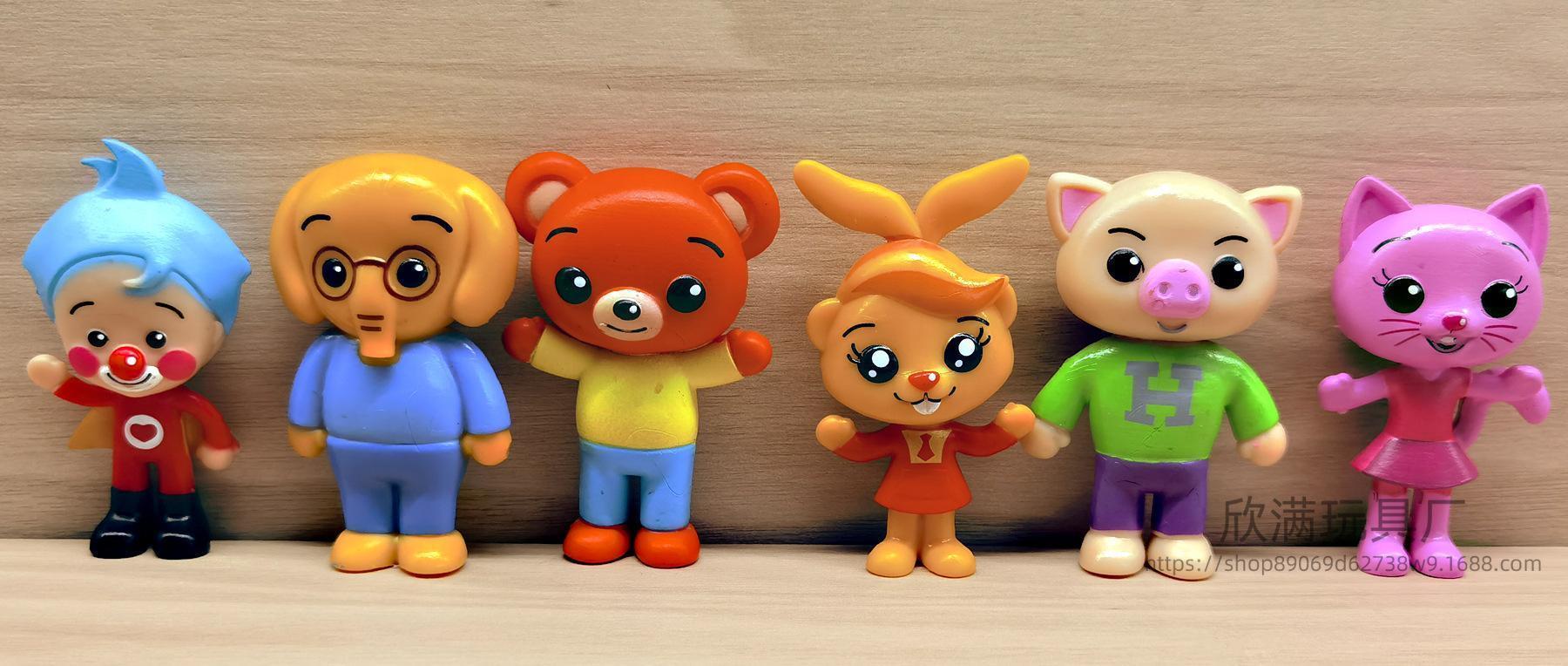 6pcs/set Cute Plim Clown Anime Figure Toy PVC Enlightenment Education Model Dolls For Children Gift Desk Decorations