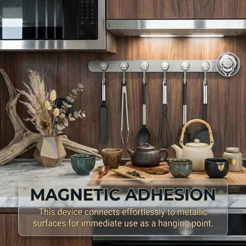 Swivel Magnetic Hooks 8/16 Pack 30LBS Strong Neodymium Hooks for Cruise Cabin Door Fridge Kitchen Metal Surfaces Rotary Vertical Suspension Organizer